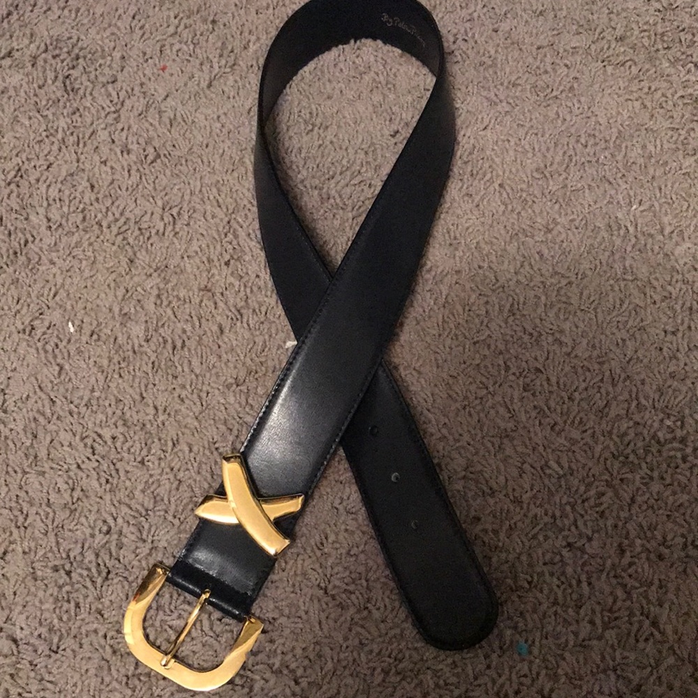 Paloma Picasso black leather belt